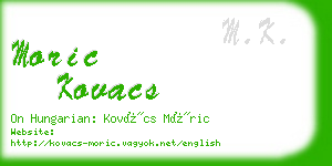moric kovacs business card